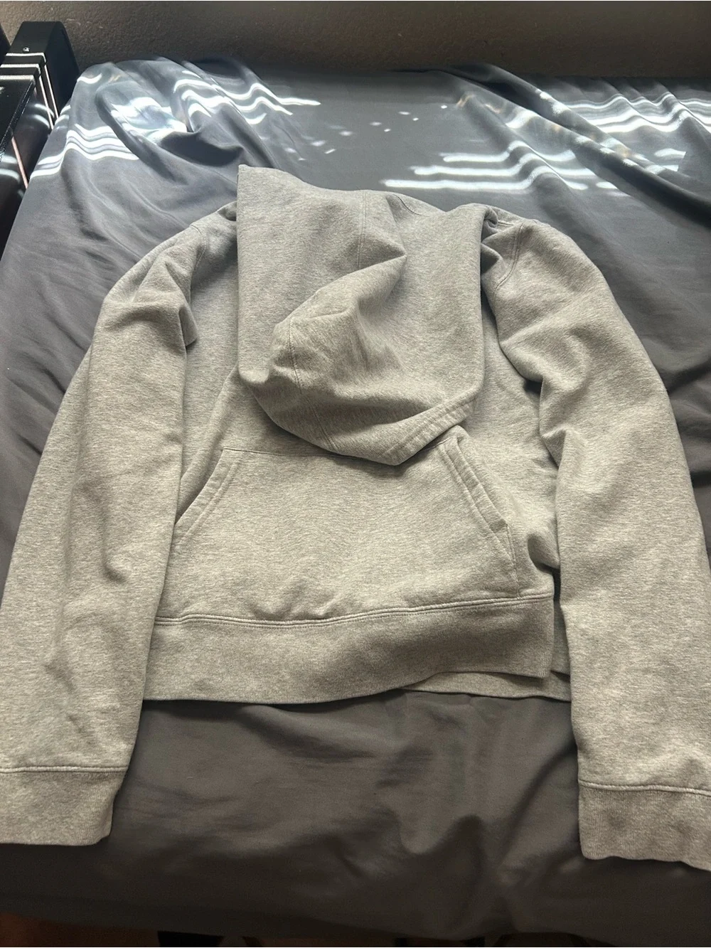 GAP Light Gray Pullover Hoodie with Navy Trim Logo